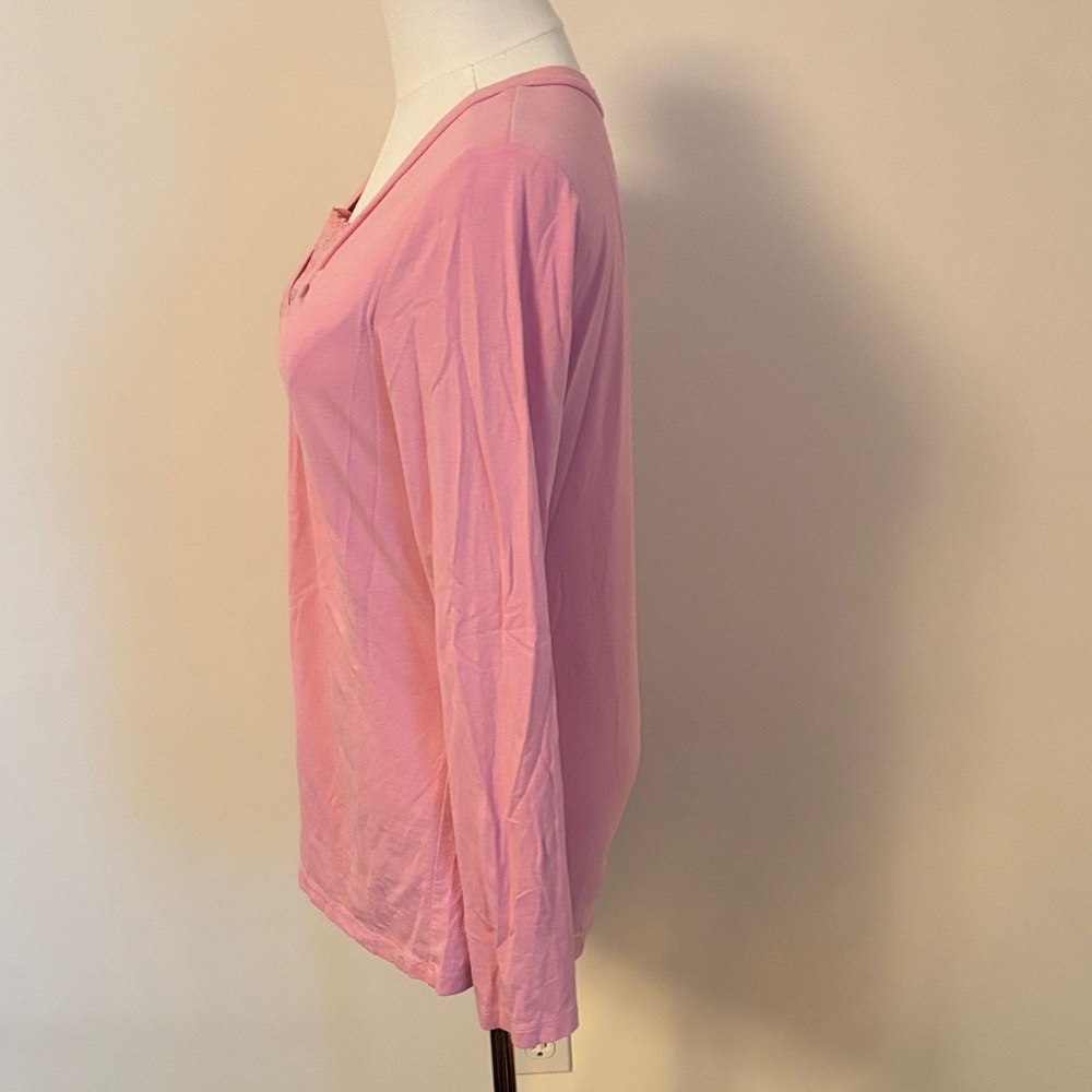 Motherhood Pink Long Sleeve Top with Lace Detail Nursing Wear - Picture 3 of 4